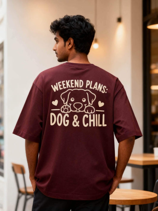Weekend Plans Dog & Chill Unisex Oversized Classic T-Shirt