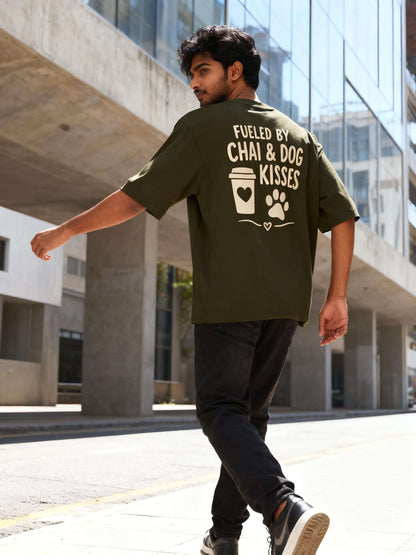 Fueled By Chai & Dog Kisses Unisex Oversized Classic T-Shirt Vykra