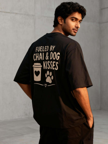 Fueled By Chai & Dog Kisses Unisex Oversized Classic T-Shirt Vykra