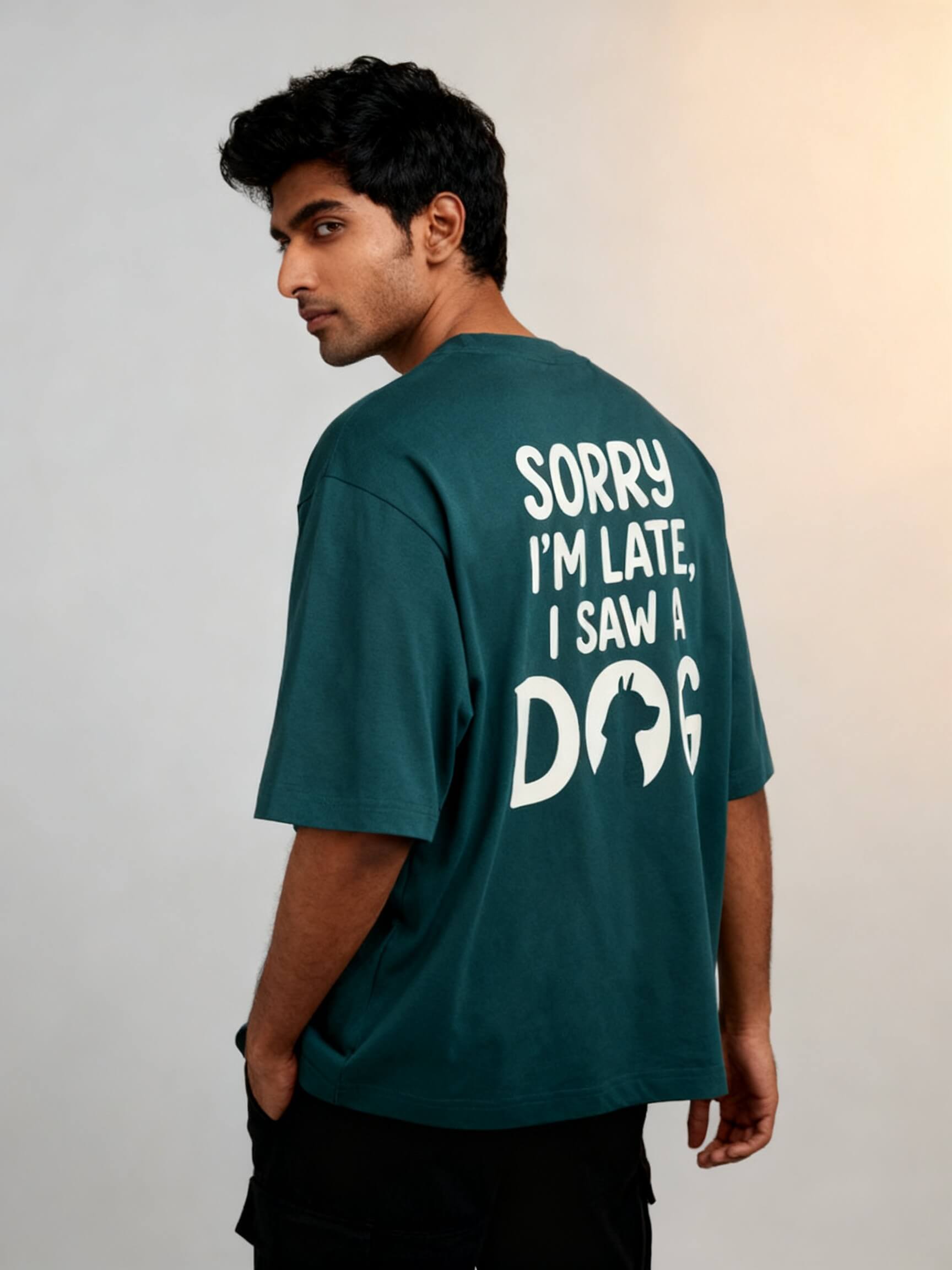 Sorry I'm Late I Saw A Dog Unisex Oversized Classic T-Shirt Vykra