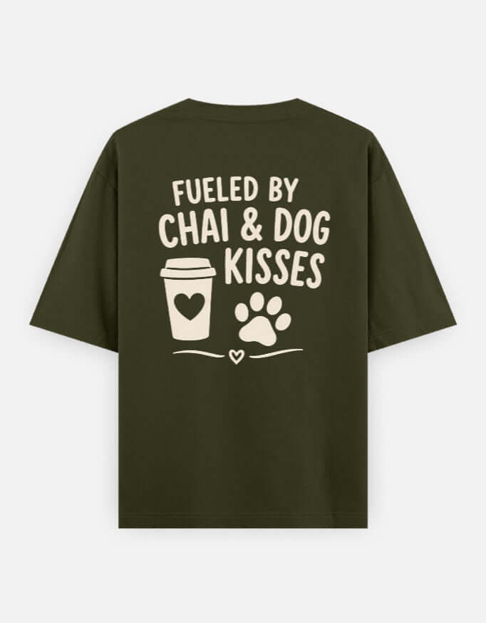 Fueled By Chai & Dog Kisses Unisex Oversized Classic T-Shirt Vykra