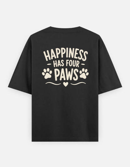 Happiness Has Four Paws Unisex Oversized Classic T-Shirt Vykra