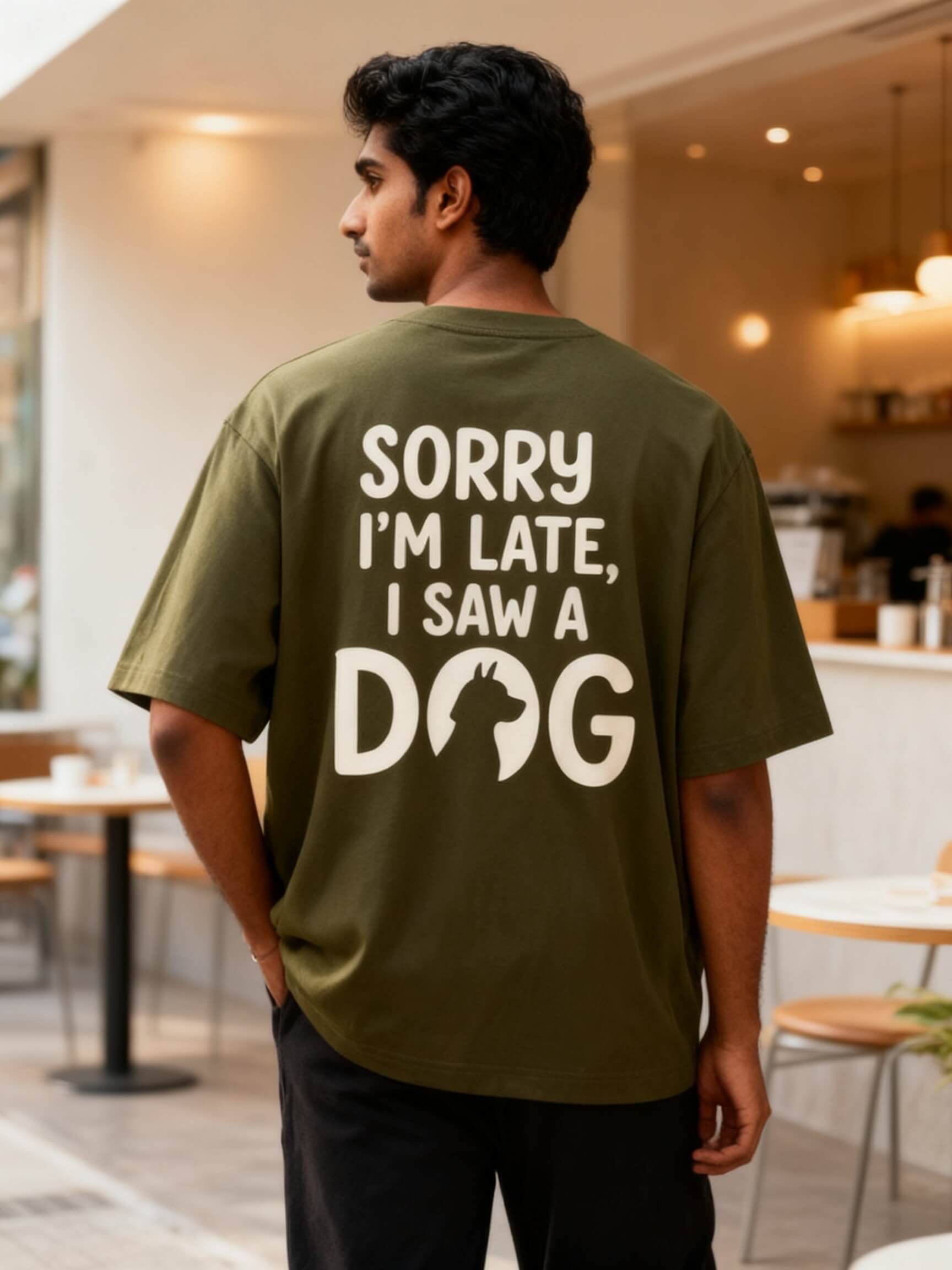Sorry I'm Late I Saw A Dog Unisex Oversized Classic T-Shirt Vykra