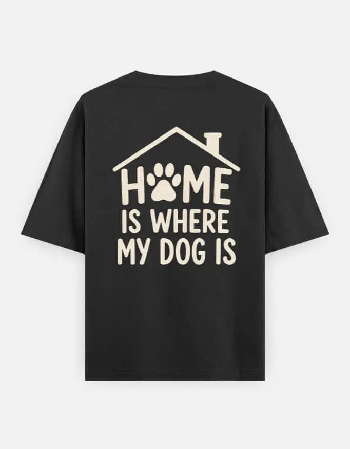 Home Is Where My Dog Is (Dog Face)Unisex Oversized Classic T-Shirt Vykra