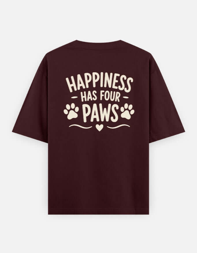 Happiness Has Four Paws Unisex Oversized Classic T-Shirt Vykra