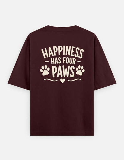 Happiness Has Four Paws Unisex Oversized Classic T-Shirt Vykra