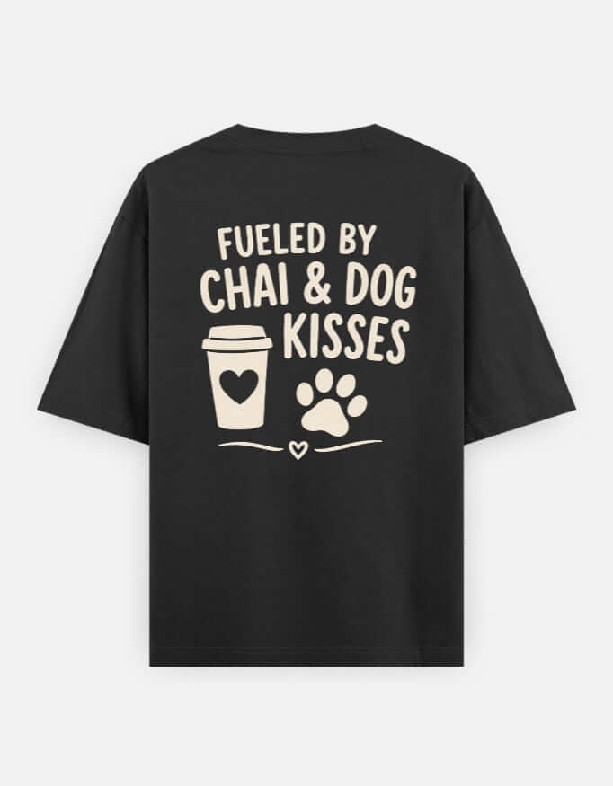 Fueled By Chai & Dog Kisses Unisex Oversized Classic T-Shirt Vykra