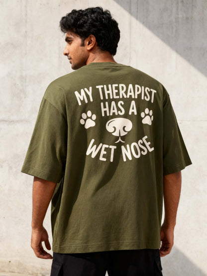 My Therapist Has A Wet Nose Unisex Oversized Classic T-Shirt Vykra