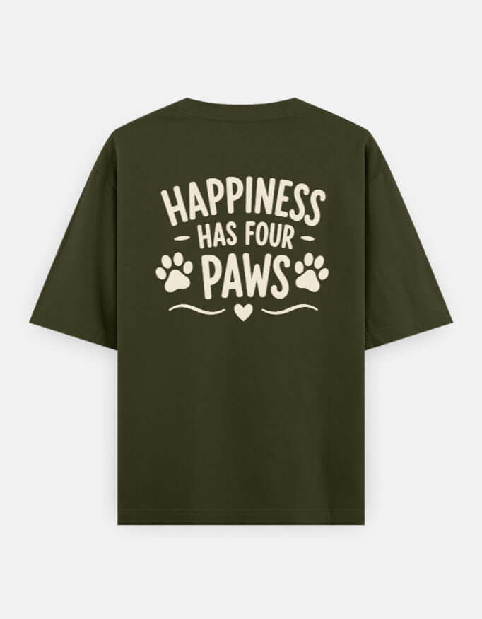 Happiness Has Four Paws Unisex Oversized Classic T-Shirt Vykra