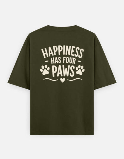 Happiness Has Four Paws Unisex Oversized Classic T-Shirt Vykra