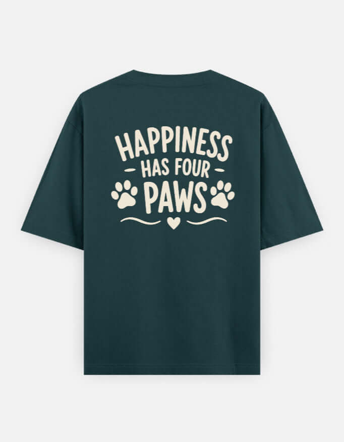 Happiness Has Four Paws Unisex Oversized Classic T-Shirt Vykra