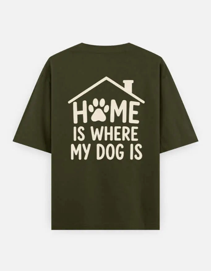 Home Is Where My Dog Is (Dog Face)Unisex Oversized Classic T-Shirt Vykra