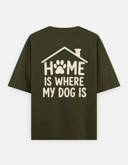 Home Is Where My Dog Is (Dog Face)Unisex Oversized Classic T-Shirt Vykra