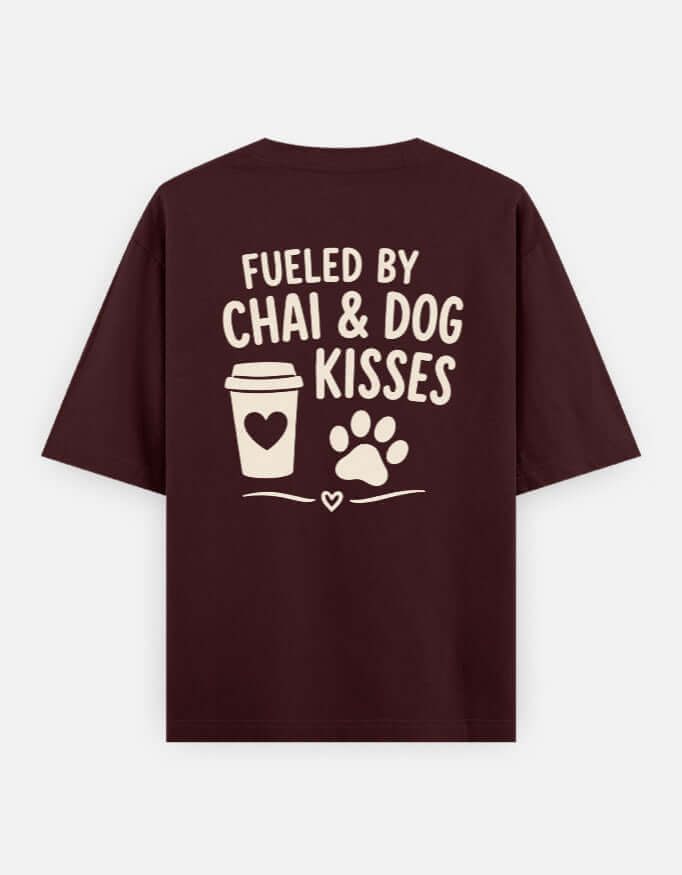 Fueled By Chai & Dog Kisses Unisex Oversized Classic T-Shirt Vykra